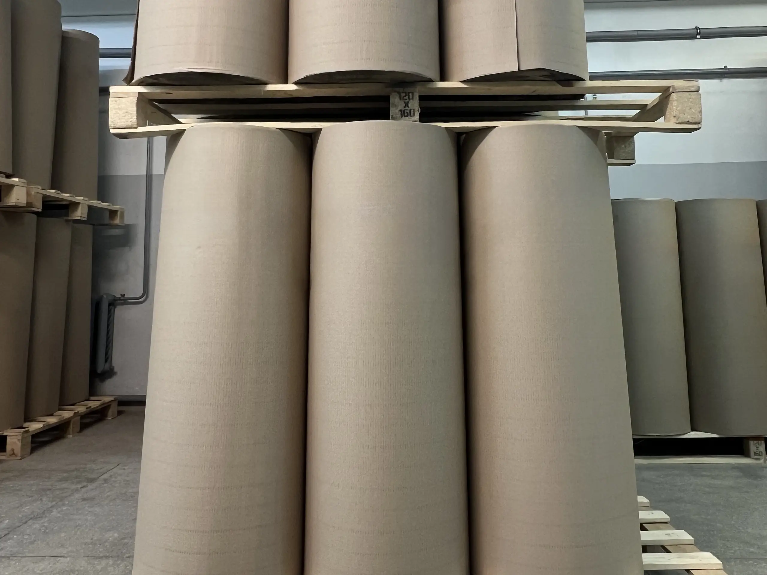 Two-layer corrugated cardboard rolls